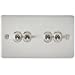 Flat Plate 10AX 4G 2-way toggle switch - brushed chrome