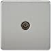 Coaxial TV Outlet 1G Screwless Brushed Chrome Un-Isolated Wall Plate