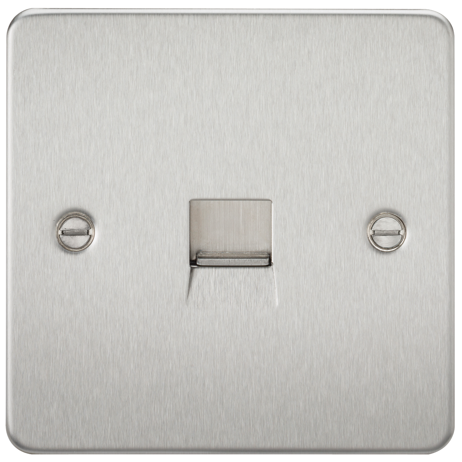 Flat Plate Telephone master socket - brushed chrome