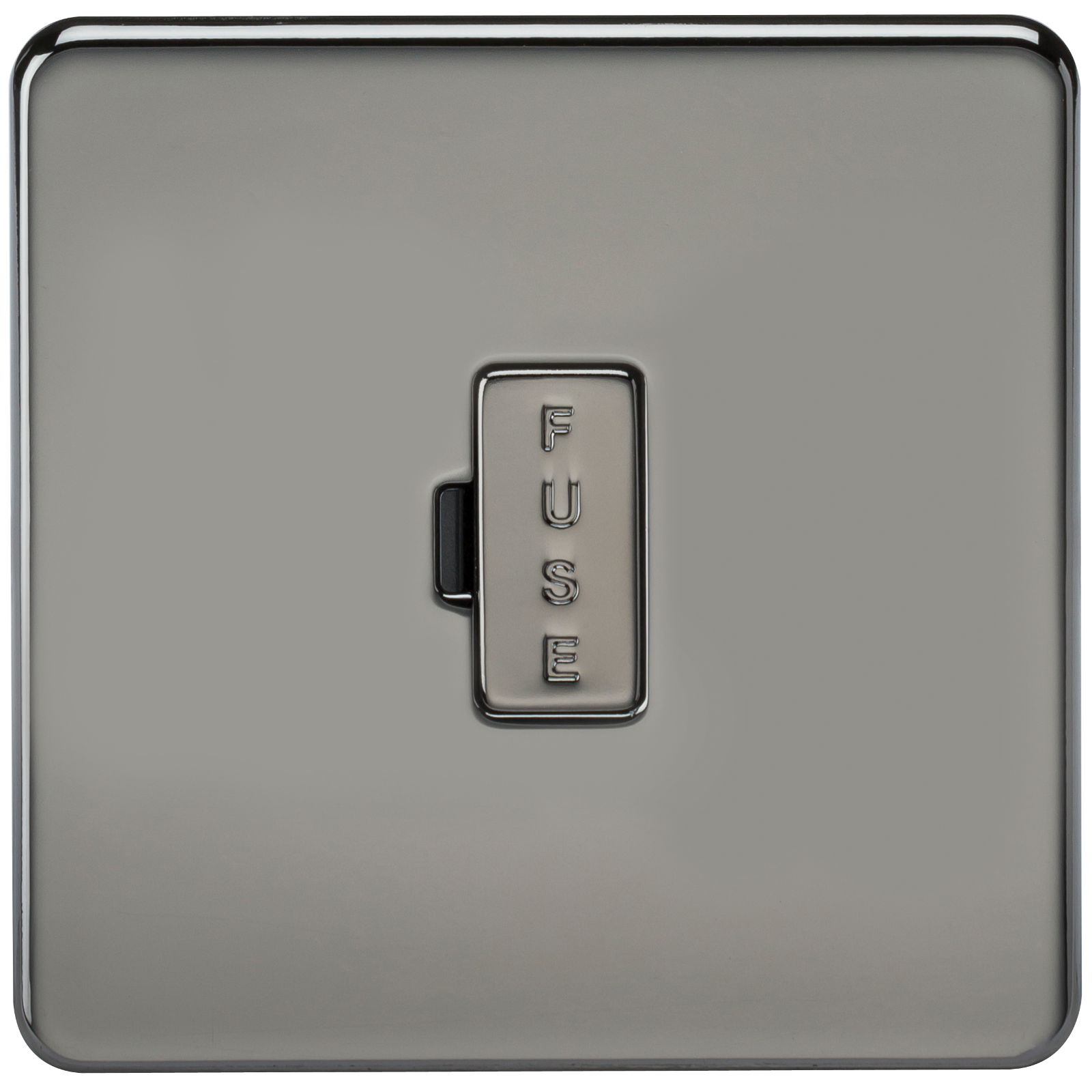13A Screwless Black Nickel Fused Spur Connector Unit Wall Plate