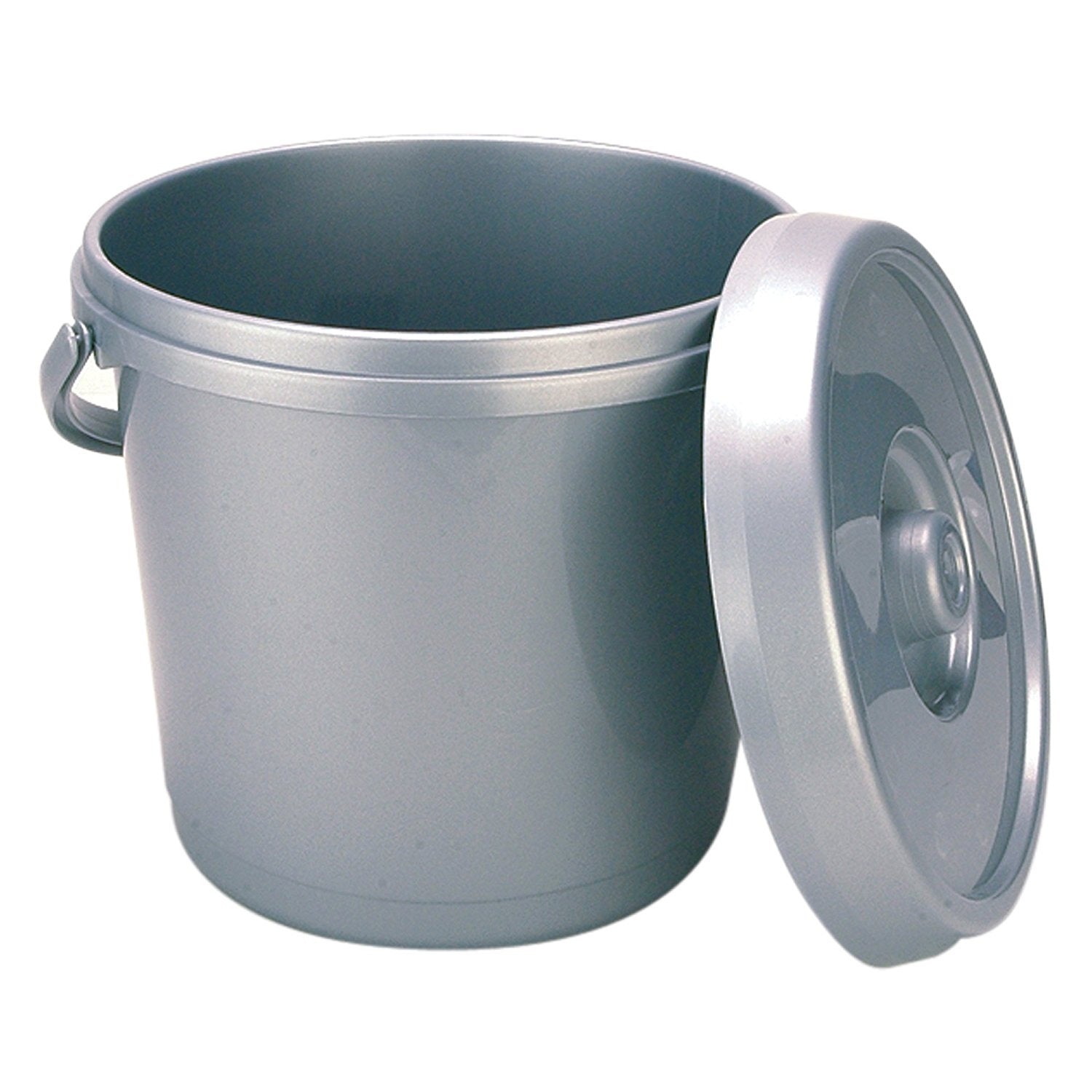 14L Bucket & Lid, Silver