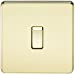 20A 1G DP 230V Screwless Polished Brass Electric Wall Plate Switch