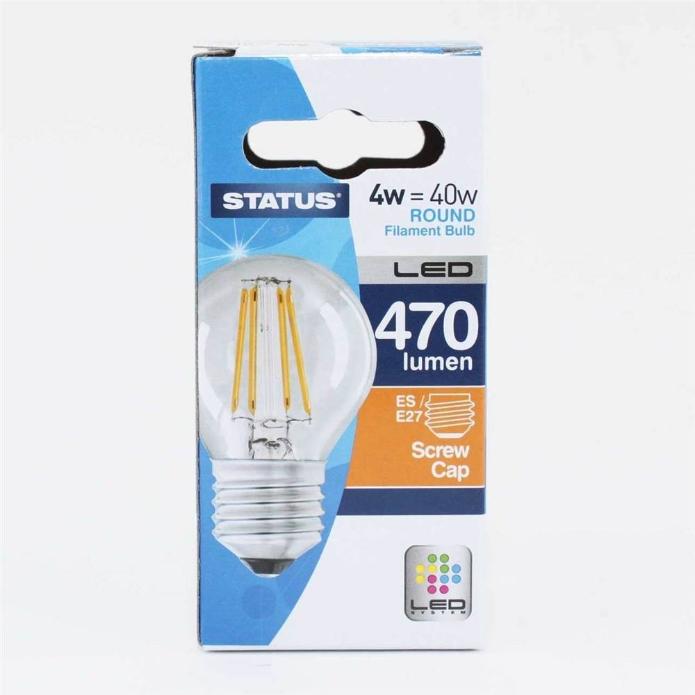 4W Round LED Filament Bulb - Small Bayonet Cap