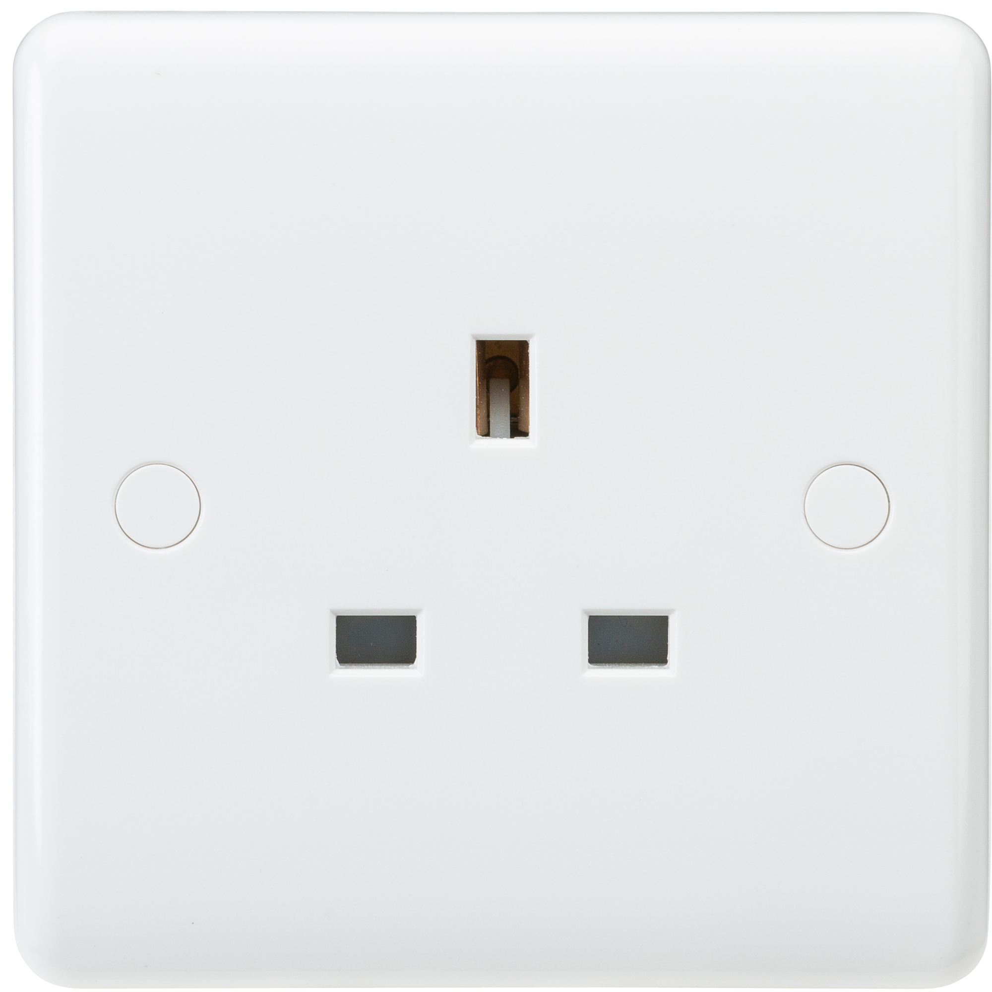 Curved Edge 13A 1G Unswitched Socket