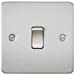 Flat Plate 20A 1G DP switch - brushed chrome