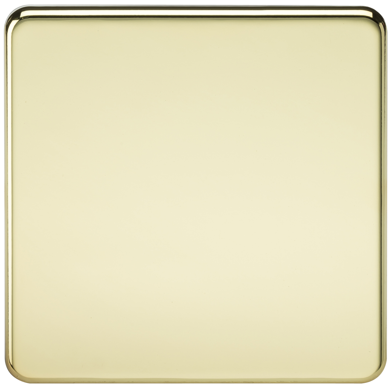 Screwless 1G Blanking Plate Polished Brass