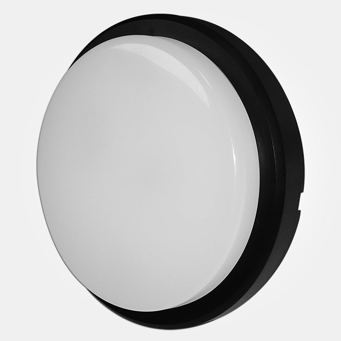 Cassi Range - IP54 8W Circular LED Ceiling/Wall Light With Full Diffuser - Black