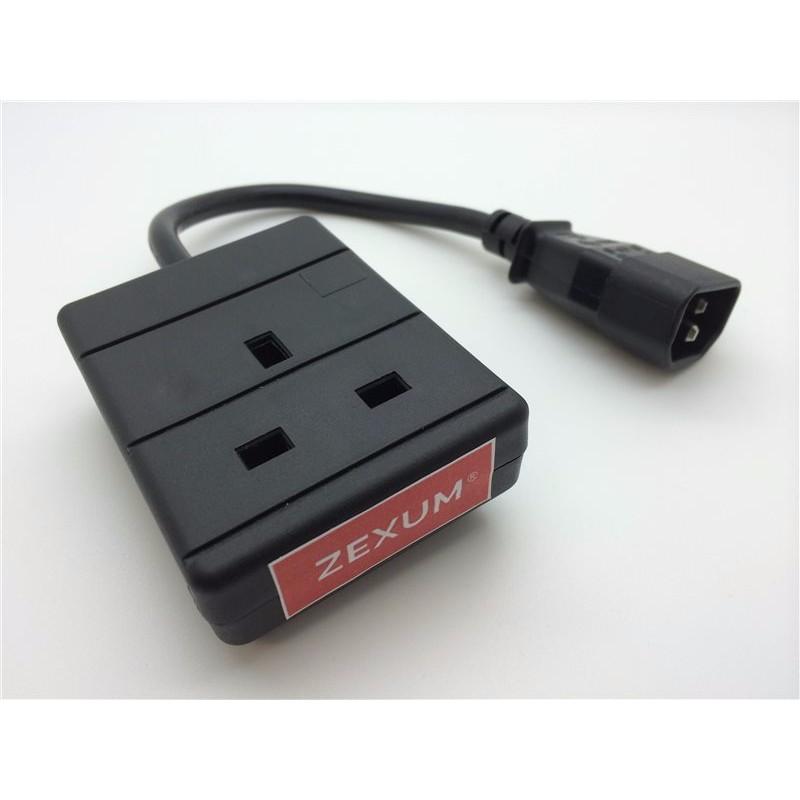 Economy IEC C14 Male to 13A 1 Gang UK Mains Socket Adapter - 5m