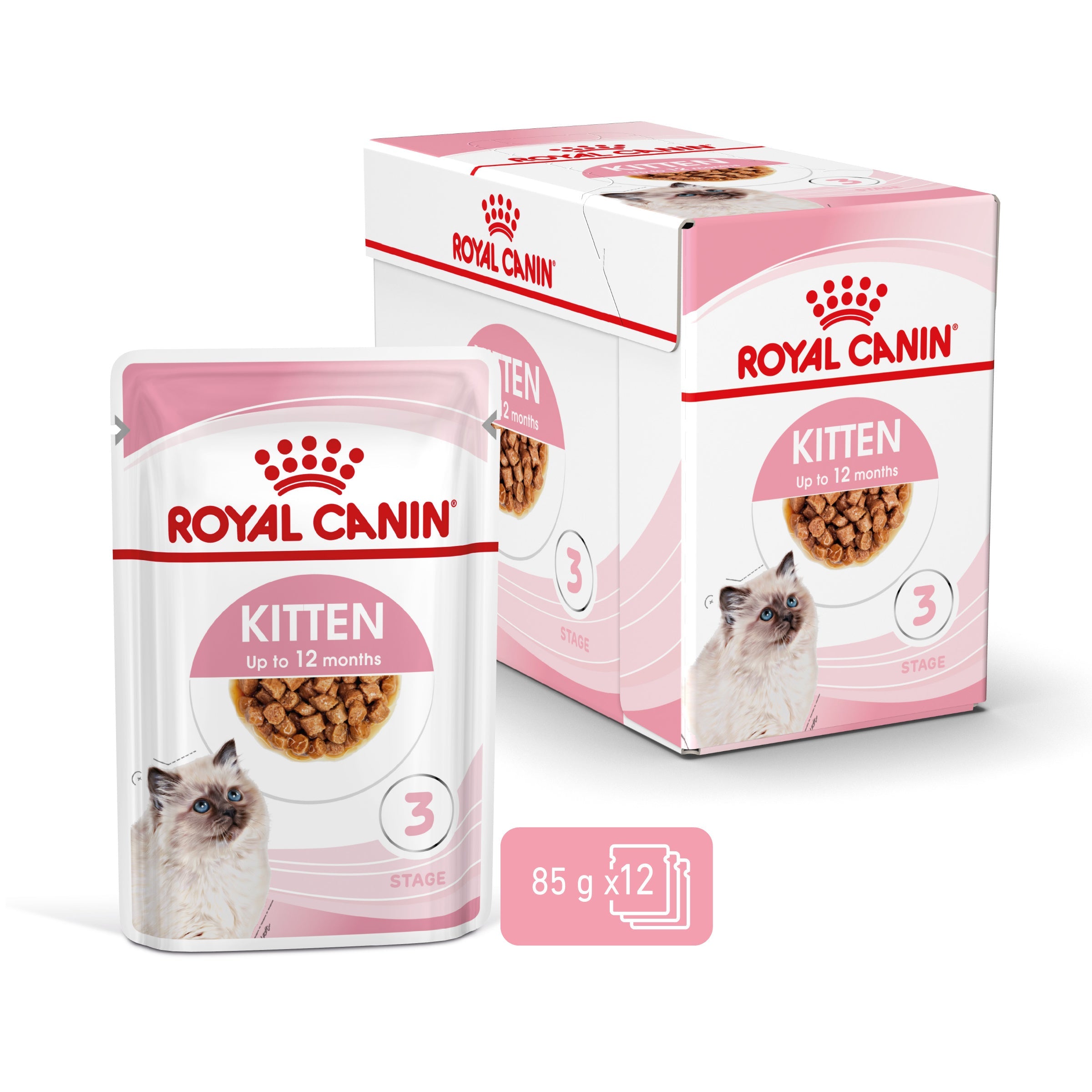 ROYAL CANIN Kitten in Gravy Wet Food, 85g x 12 Pack