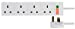 4G White Surge Protected & Neon Extension Lead - 5 Meter