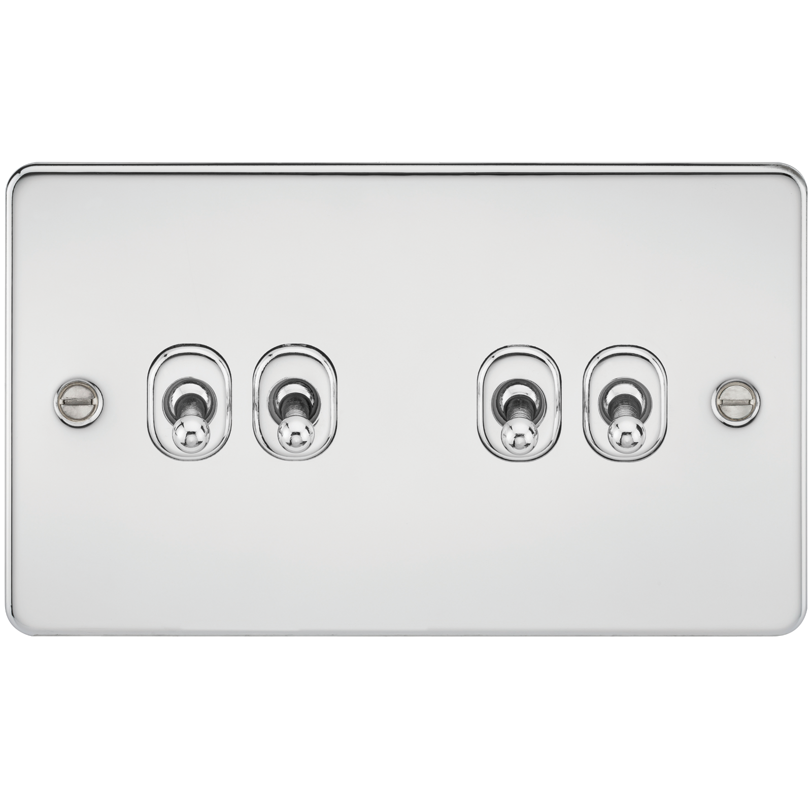 Flat Plate 10AX 4G 2-way toggle switch - polished chrome