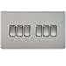 10A 6G 2 Way 230V Screwless Brushed Chrome Electric Wall Plate Switch