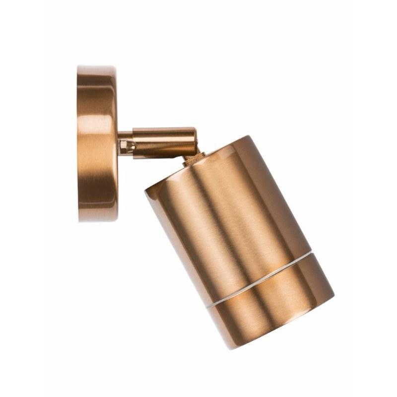 Adjustable IP65 Brushed Copper Indoor Outdoor Single Wall Light