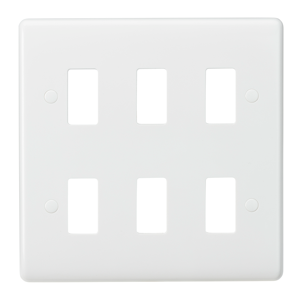 Curved edge 6G grid faceplate