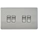 10A 4G 2 Way 230V Screwless Brushed Chrome Electric Wall Plate Switch