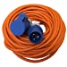 16A Orange Male to Female Electric Hook Up Lead 1.5mm - 10m