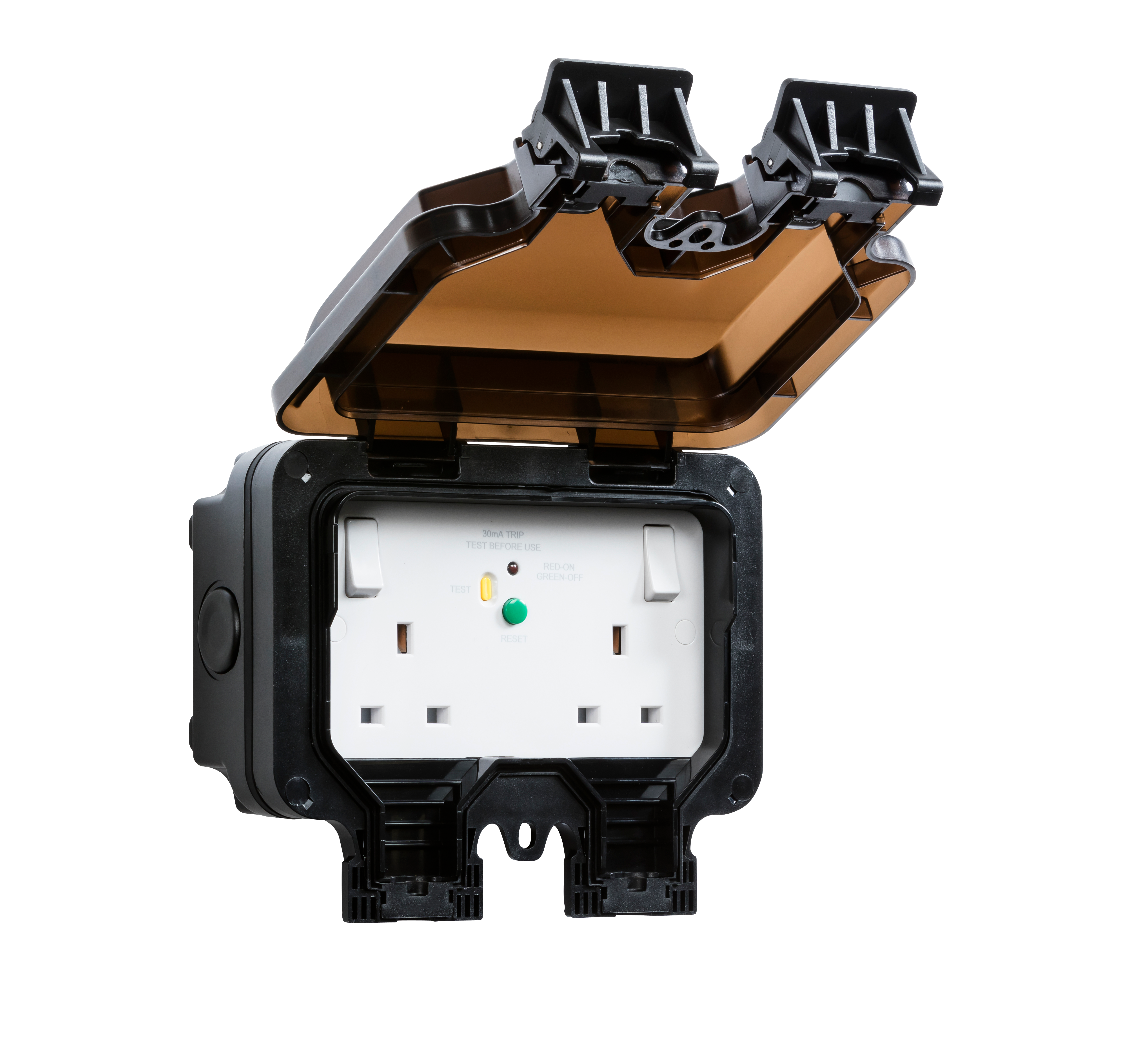 IP66 13A 2G DP RCD Switched Socket - Type A (30mA)