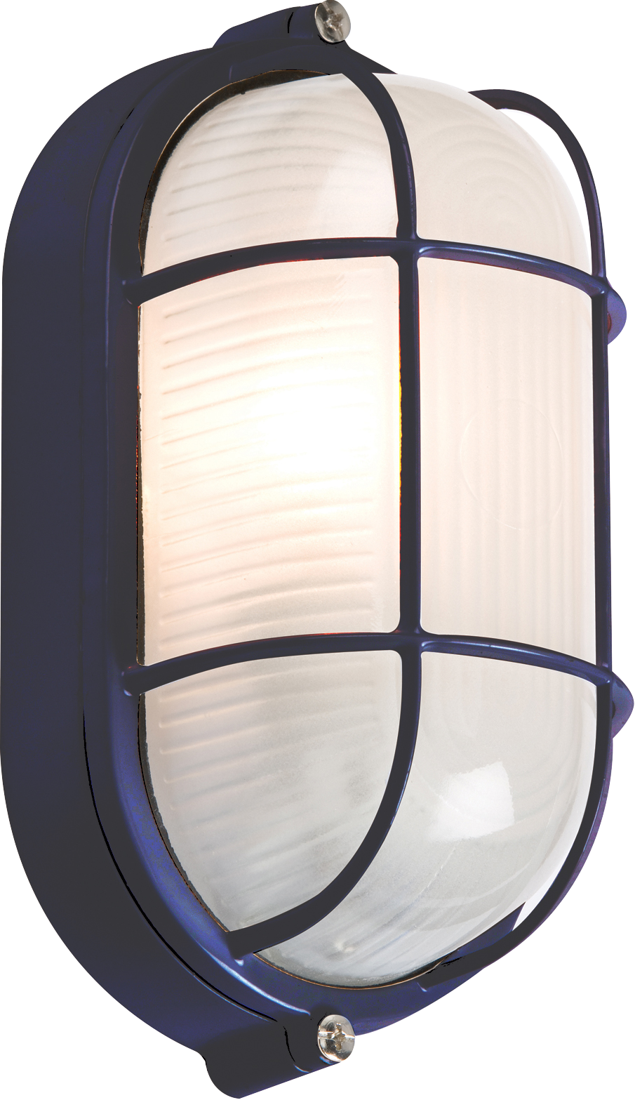 IP54 Edison Screw Oval Bulkhead With Wire Guard - Black