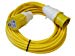 16A 110V Yellow Arctic Male to Female Electric Mains Hook Up Extension Cable Lead - 10m