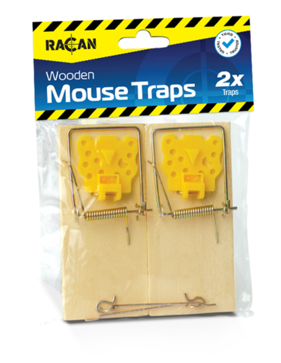 Racan Wooden Mouse Traps - 2 Pack