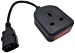 Deluxe IEC C14 Male to 13A 1 Gang UK Mains Socket Adapter - 0.5m