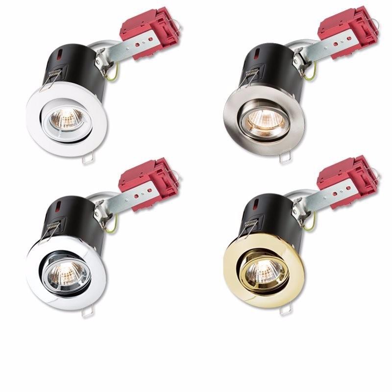 230V IP20 50W GU10 IC Fire-Rated Tilt Downlight Chrome
