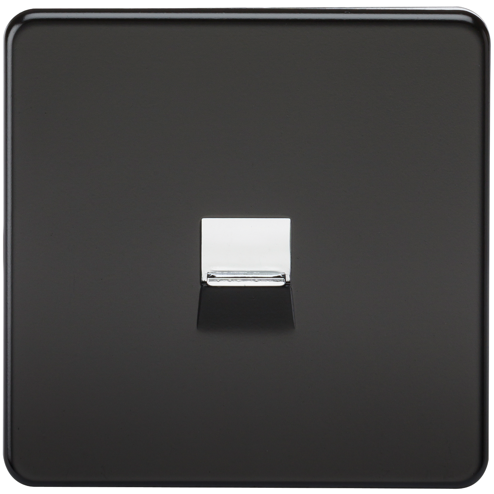 Screwless Matt Black Telephone Master Socket Flush Wall Socket