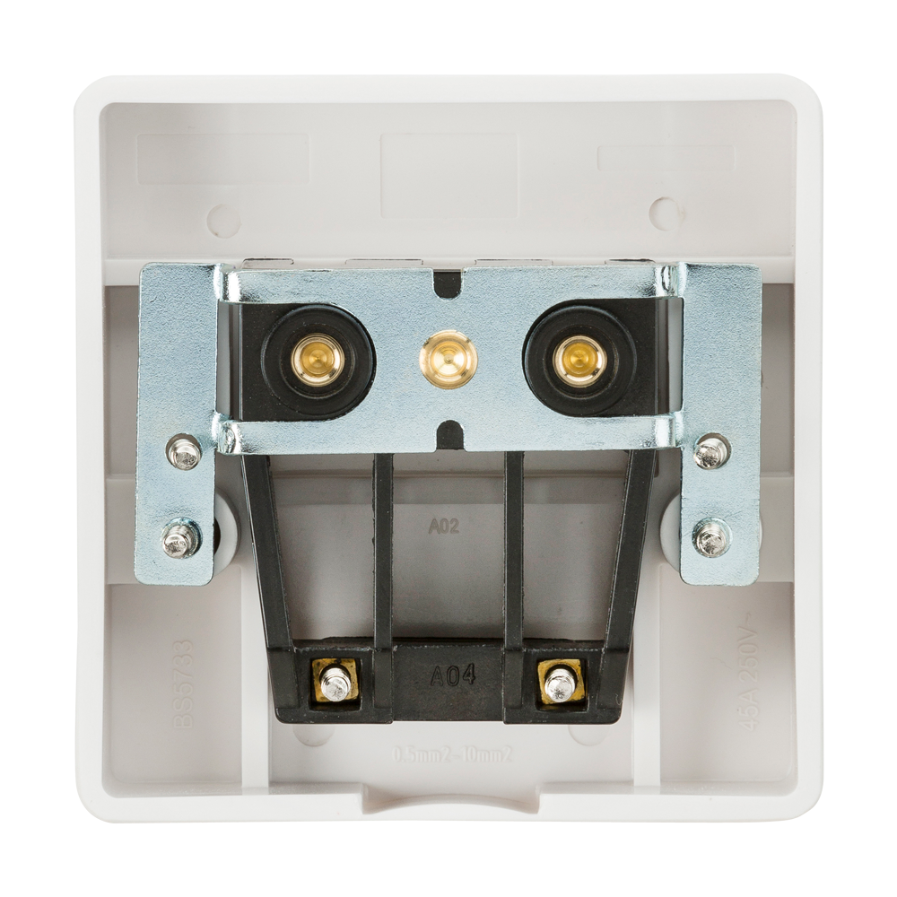 45A White 1G Cooker Cable Connection Unit Electric Wall Box