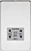 Screwless 115/230V Dual Voltage Shaver Socket - Polished Chrome with Grey Insert