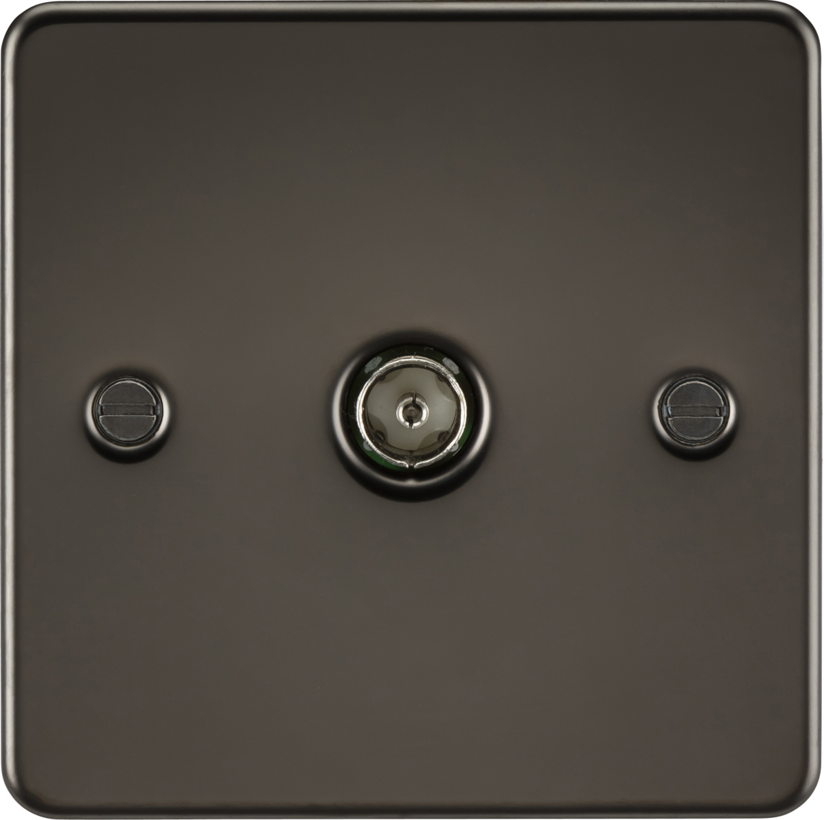 Flat Plate 1G TV Outlet (non-isolated) - Gunmetal