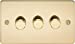 Flat Plate 3G 2 way 10-200W (5-150W LED) trailing edge dimmer - Polished Brass