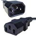 Black IEC Extension IEC Female C13 to IEC Male C14 UPS Computer Power Cable - 2m