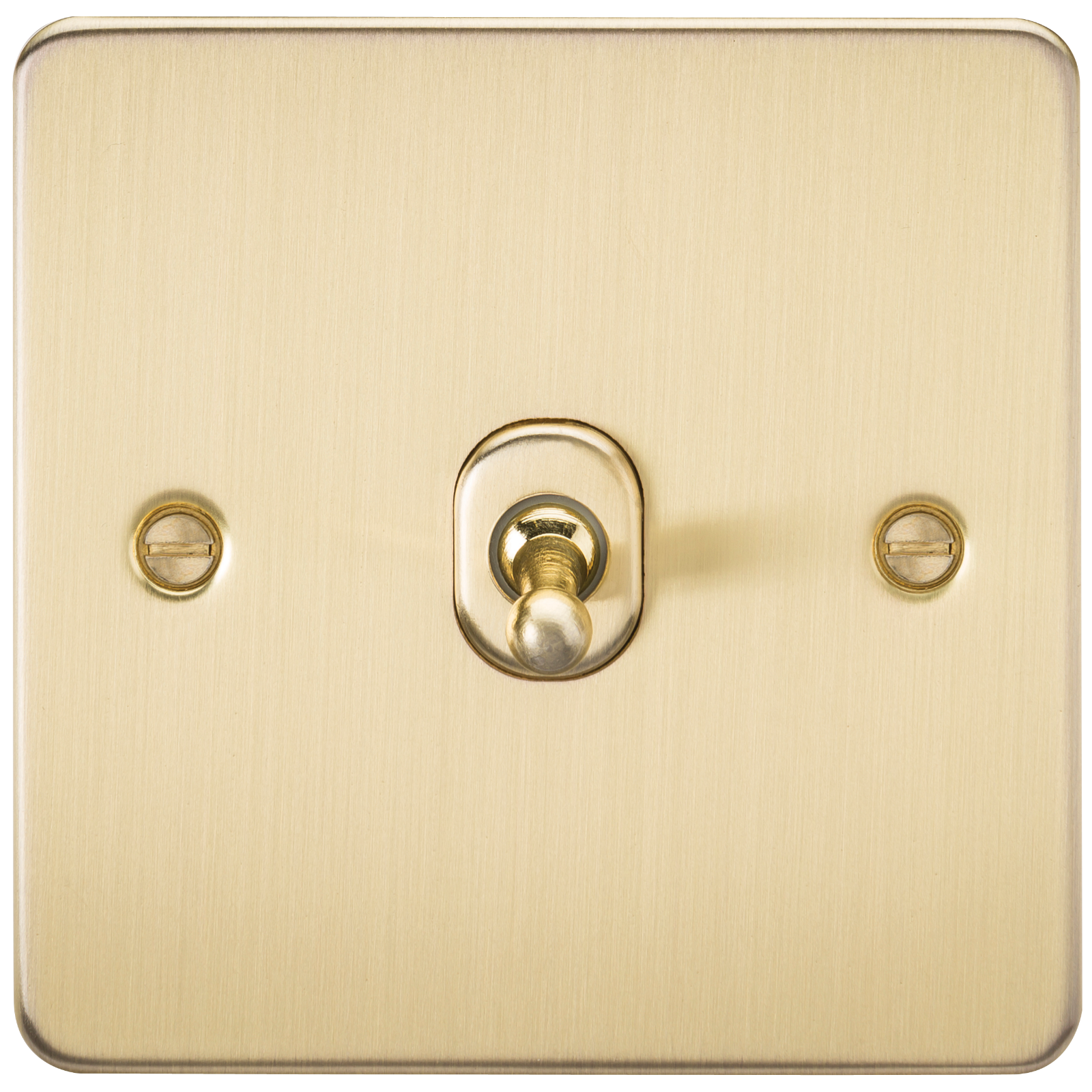 Flat Plate 10AX 1G Intermediate Toggle Switch - Brushed Brass