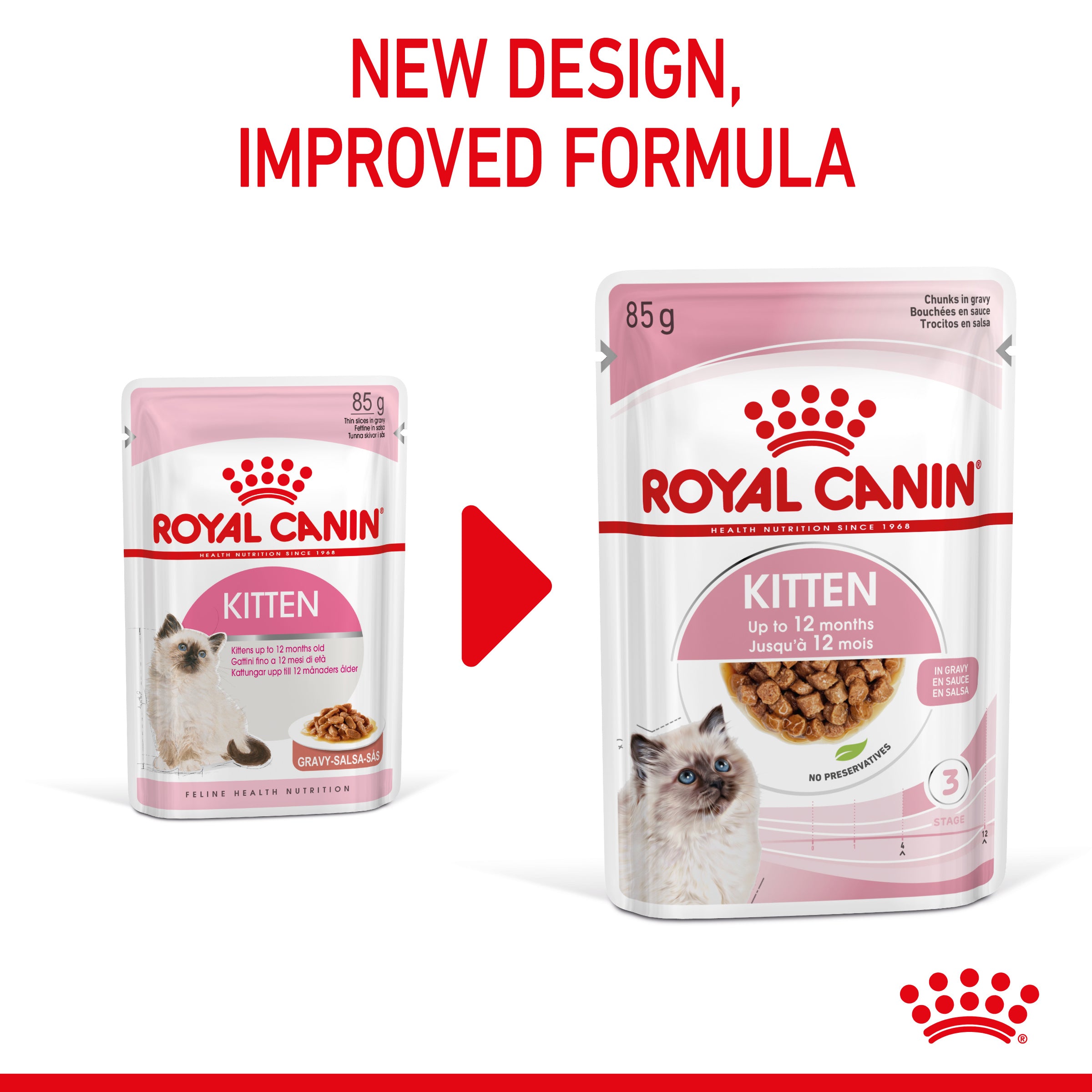 ROYAL CANIN Kitten in Gravy Wet Food, 85g x 12 Pack