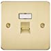 Flat Plate RJ45 network outlet - brushed brass