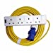 16A 230V Yellow Male to 4 Gang Hook Up Extension Cable Lead - 15m