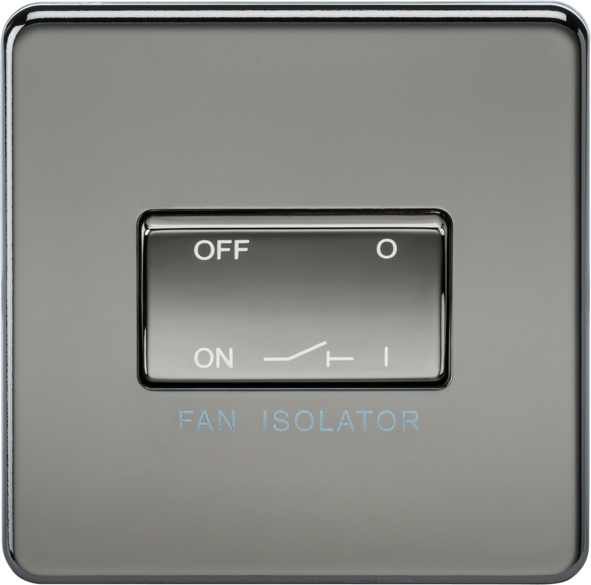 10A 1G 3 Pole 230V Screwless Black Nickel Electric Fan Isolator Switch