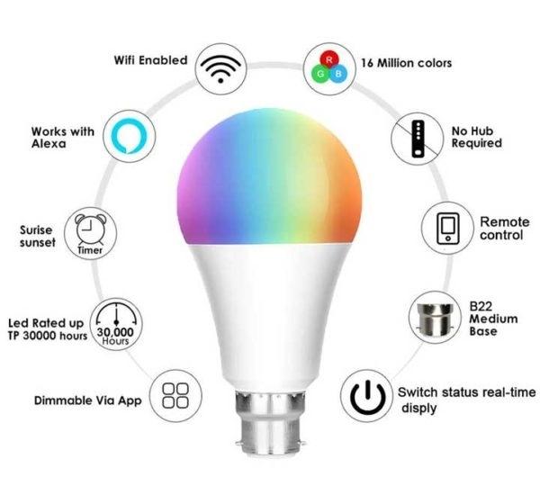 WiFi Smart 9W LED GLS Bulb - BC