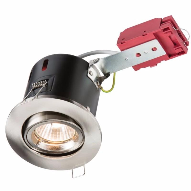 230V IP20 50W GU10 IC Fire-Rated Tilt Downlight Chrome