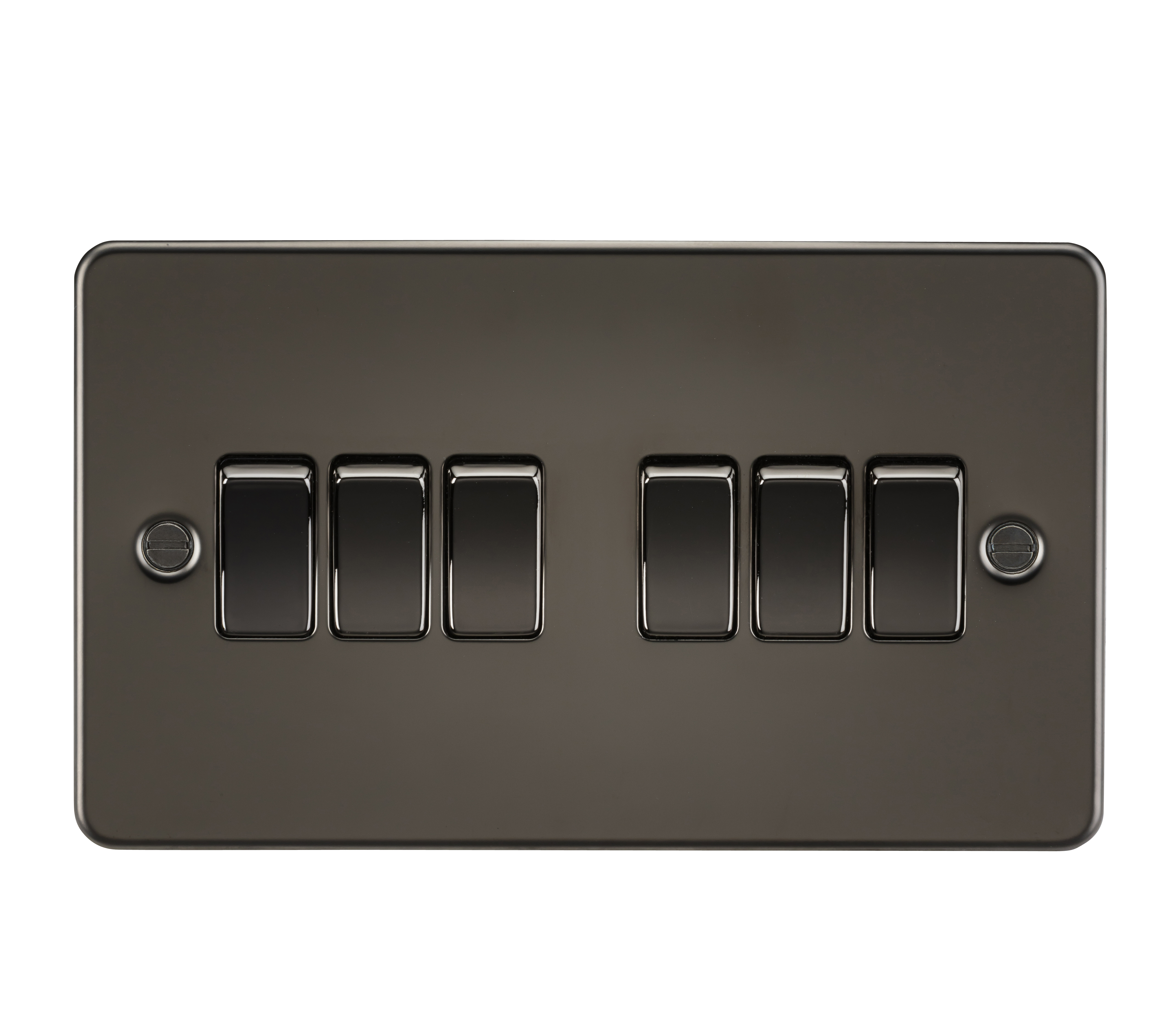 Flat Plate 10AX 6G 2-way switch - gunmetal