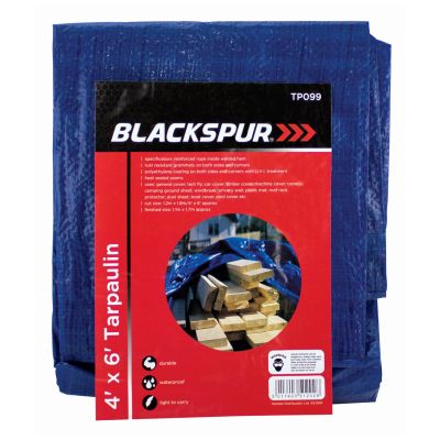 4' (1.2m) x 6' (1.8m) Tarpaulin - Blue
