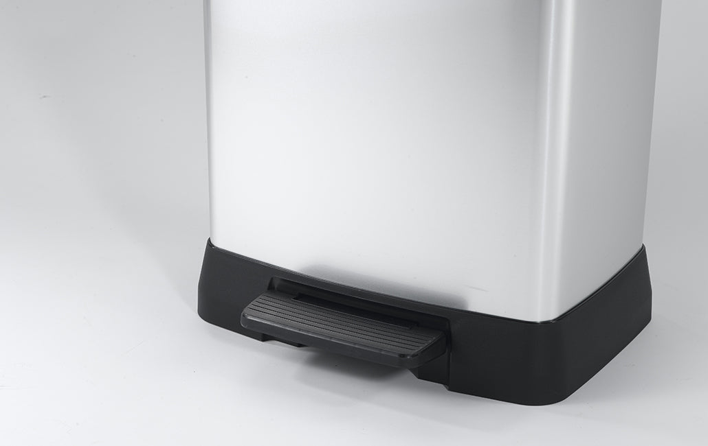 50L Metal Effect Pedal Deco Bin - Silver