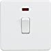 Screwless 20A 1G DP Switch with Neon - Matt White
