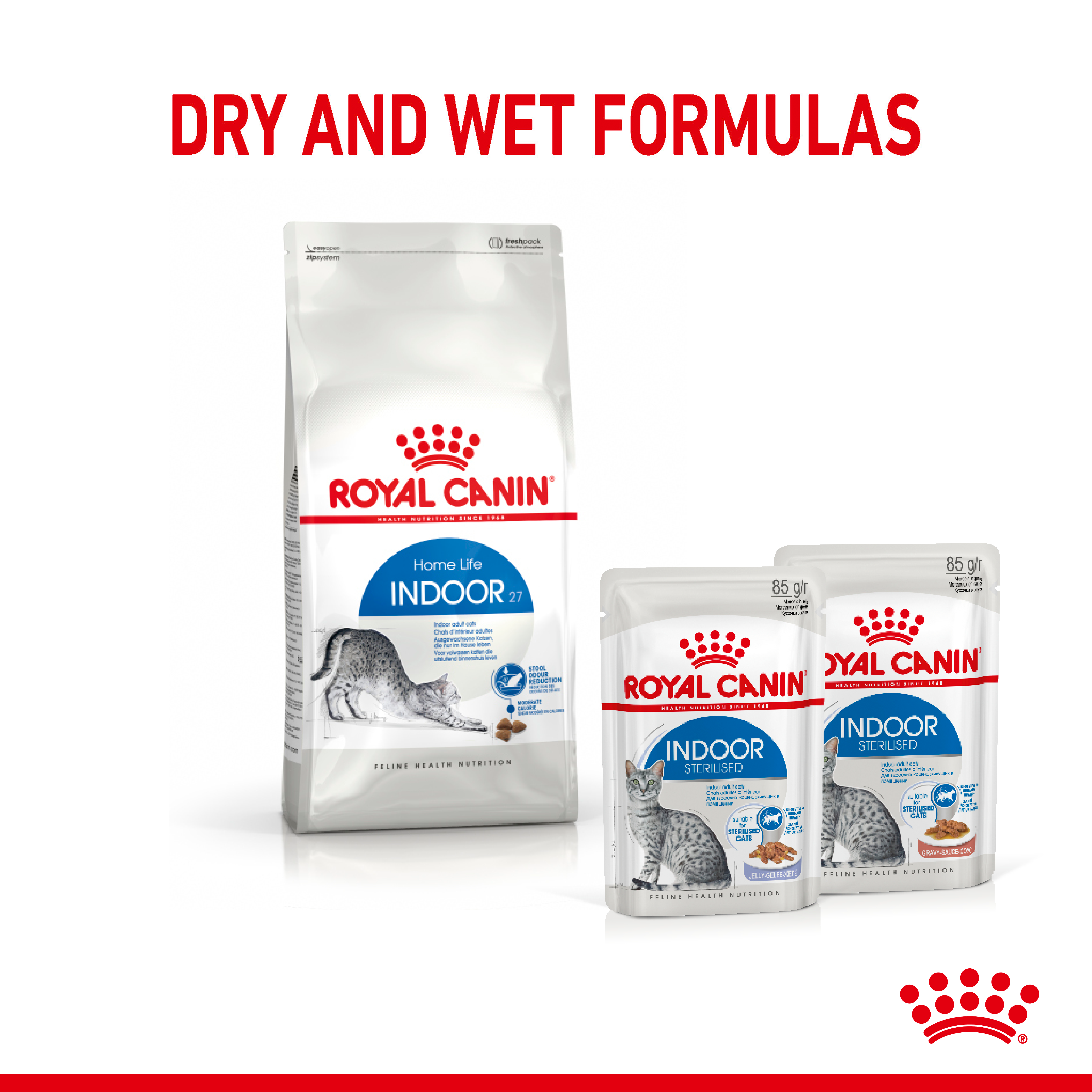 Indoor Sterilised In Jelly Adult Wet Cat Food, 85g x 12 Pack