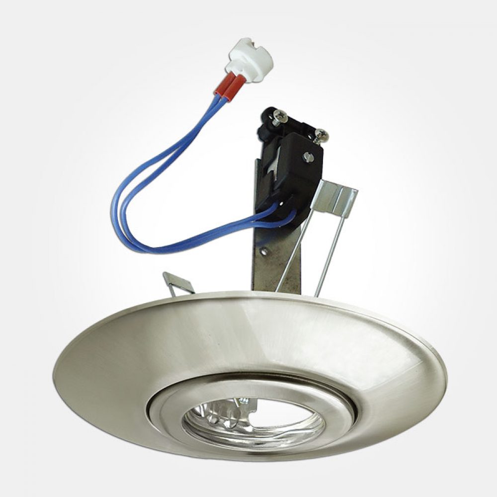 LED Compatible Recessed Downlight Hole Converter Lighting Fixture Kit - Brushed Metal