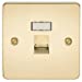 Flat Plate RJ45 network outlet - polished brass