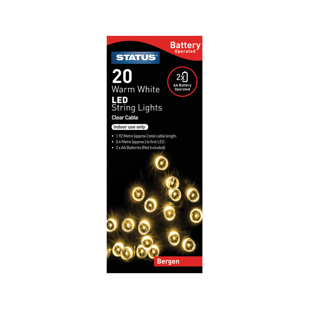 20 LED Indoor Battery String Lights - Warm White