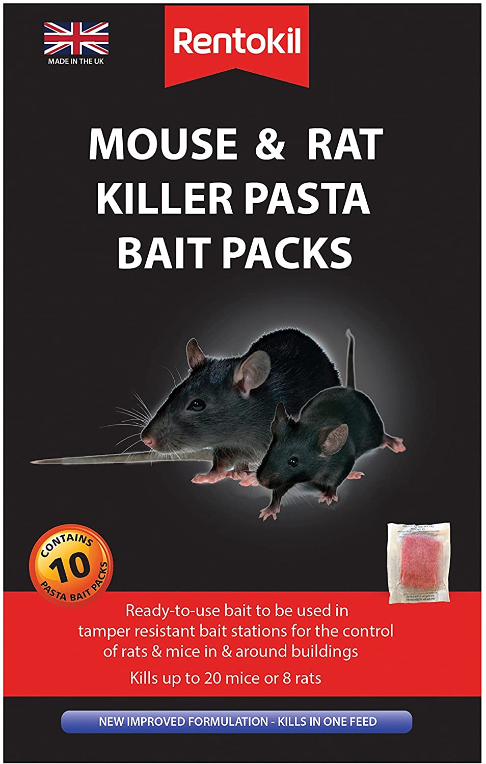 Mouse & Rat Killer Pasta Bait Packs - 10 Sachet