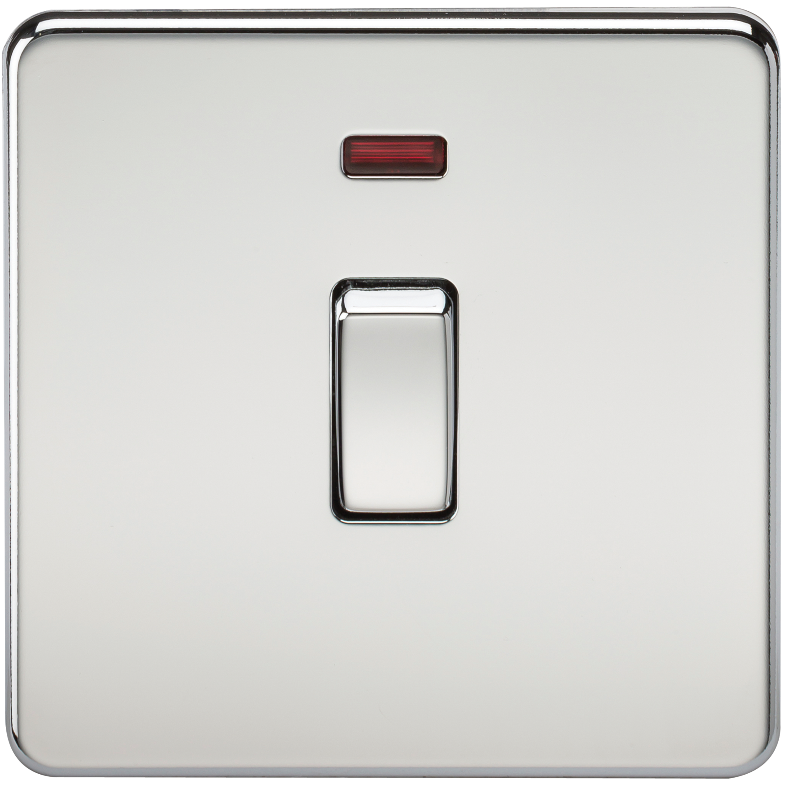 20A 1G DP 230V Screwless Polished Chrome Electric Wall Plate Switch with Neon