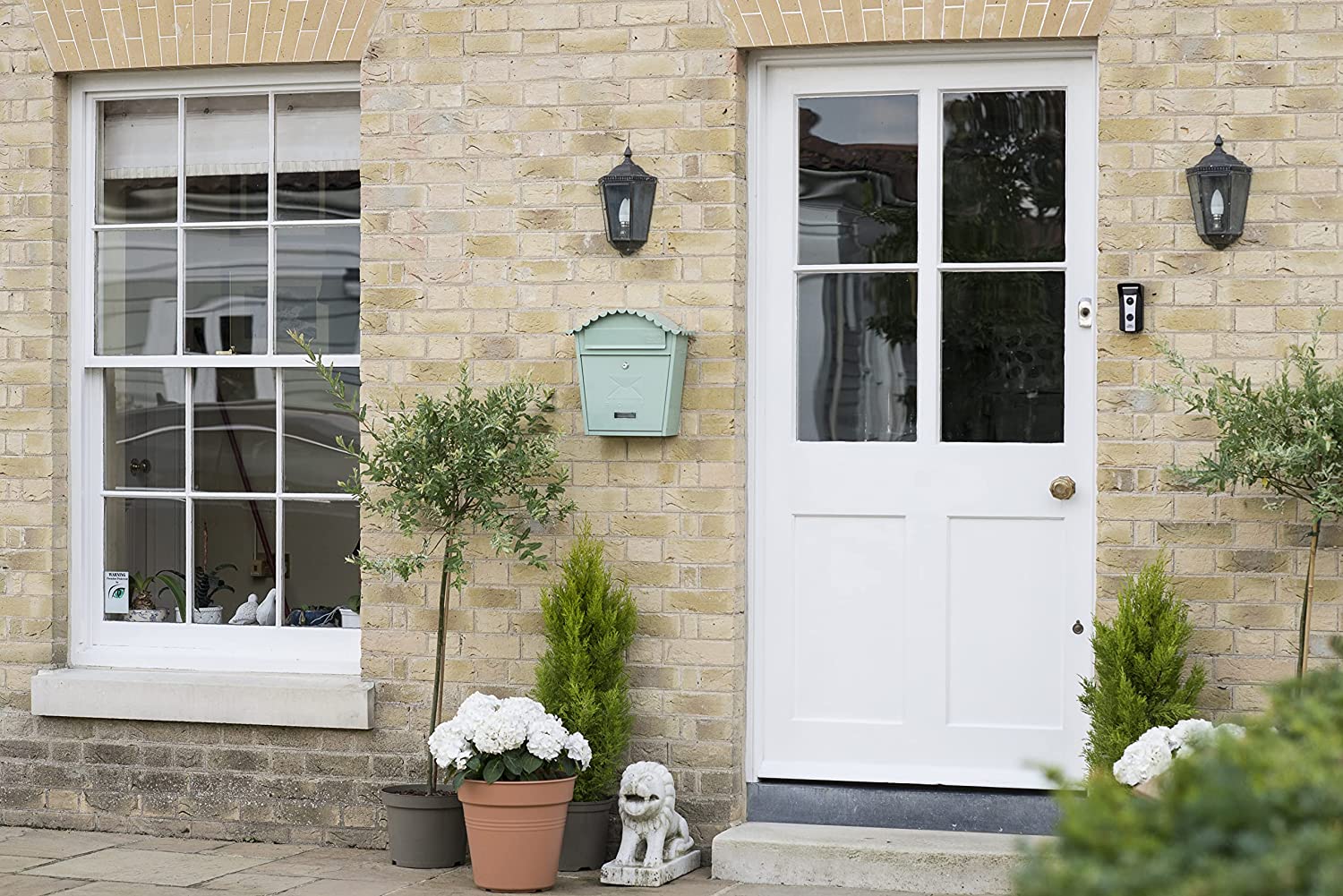 Classic Galvanised Steel Wall Mounted Postbox, Chartwell Green